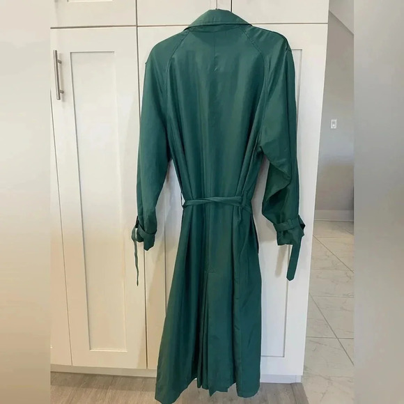 Classic Green Trench Coat - Women's Belted Trench - Picture 4 of 11